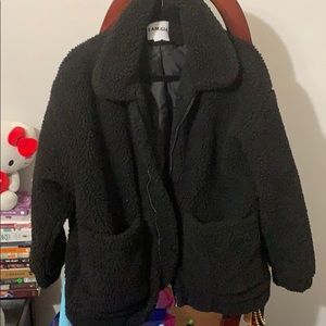 Iamgia black teddy oversized pixie coat